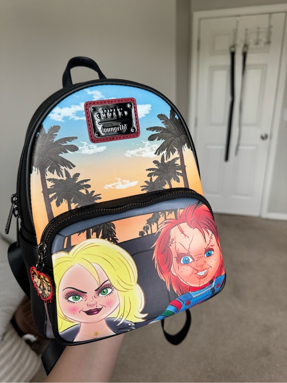 LoungeflyChucky & Tiffany Mini Backpack - Sunset Print